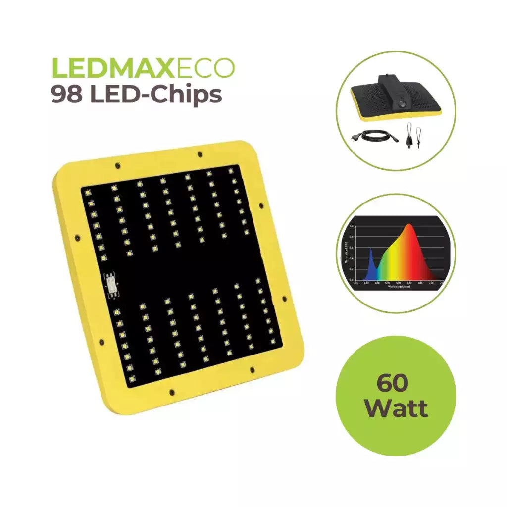 LEDMAXECO 60W | LED Pflanzenlampe | Garden Highpro | 118,4 µmol/s